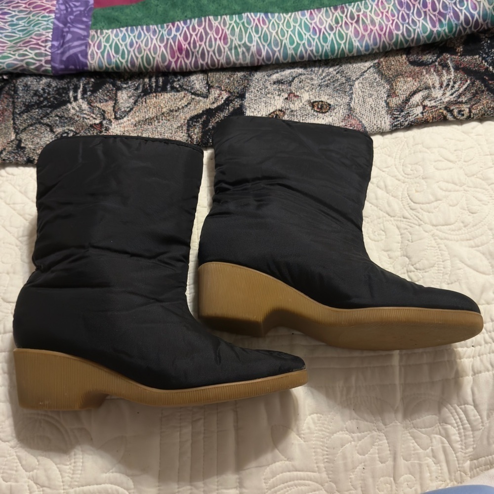 🌺SNOW KINGS BLACK FUR LINING HEELED BOOT - Picture 2 of 7